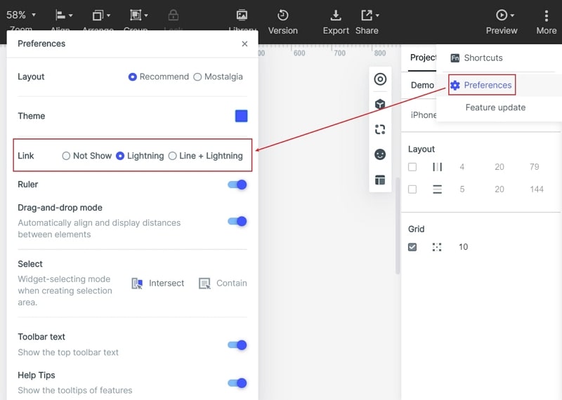 Show and hide interactive links png