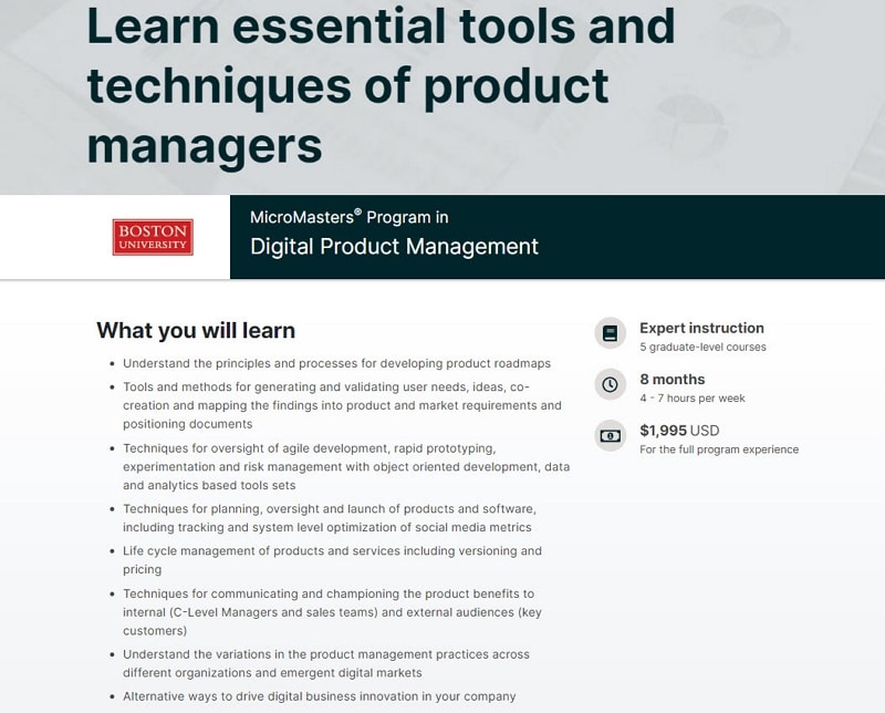 product management courses