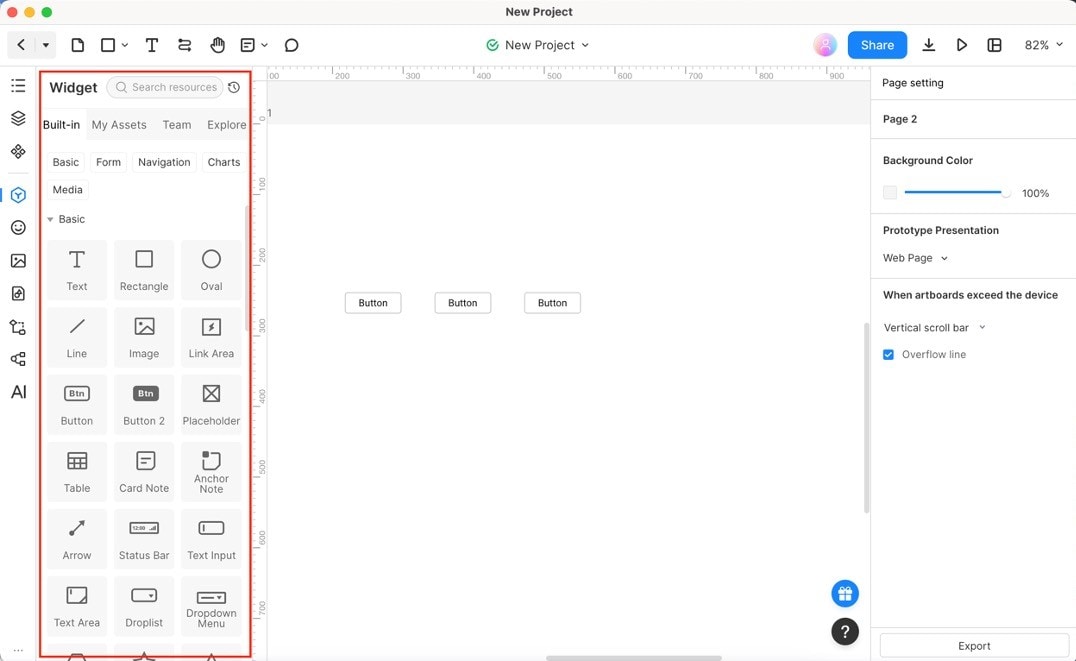 mockitt widgets sidebar