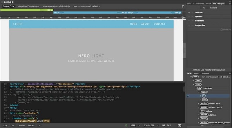 adobe dreamweaver website design software