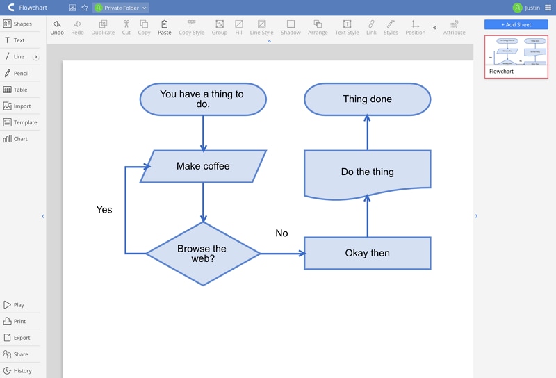 online flowchart drawing software