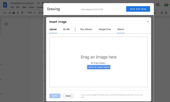 upload image to concept map