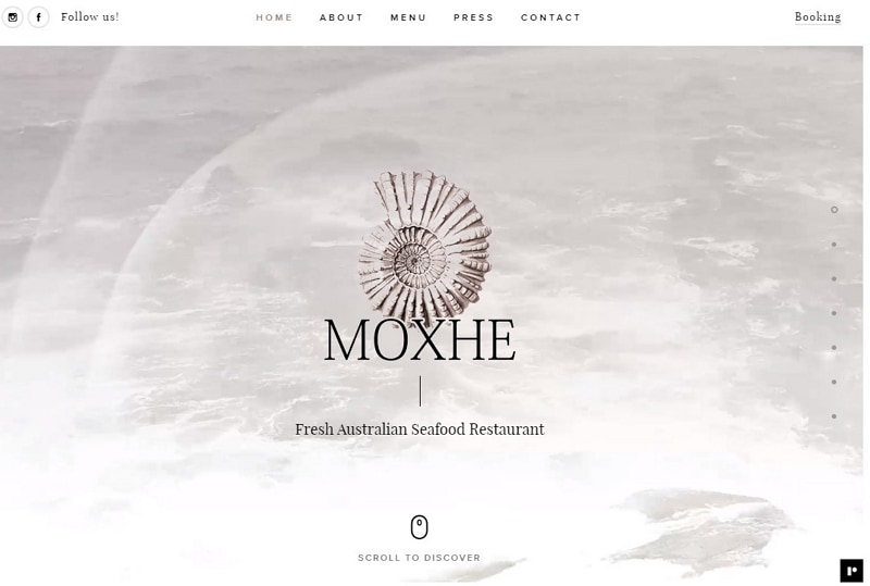 restaurant website design
