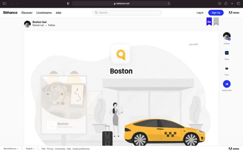 behance app design