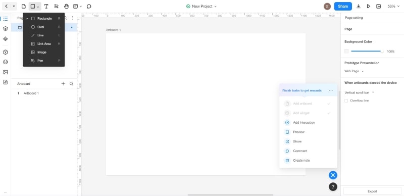 mockitt pen tool navigation pane