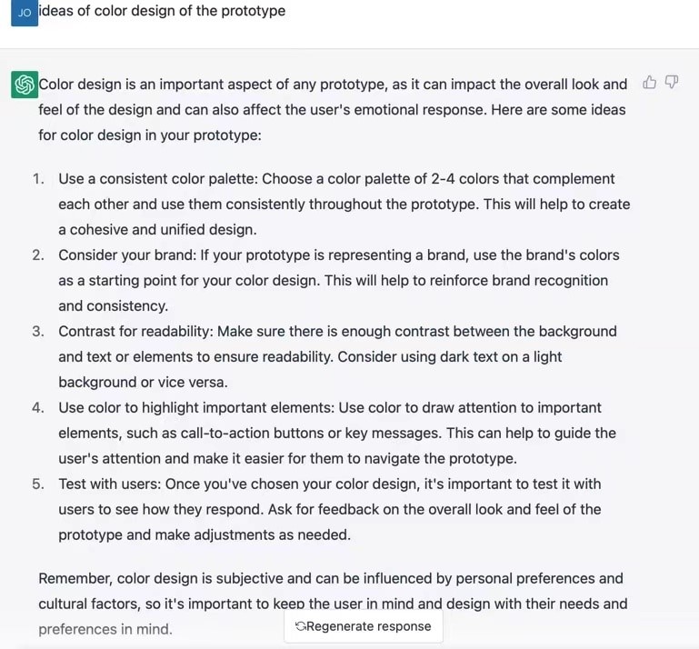 chatgpt offers color design ideas