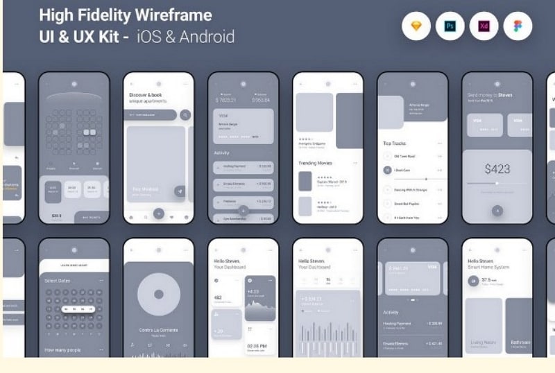 app design wireframe template