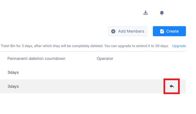 restore deleted project