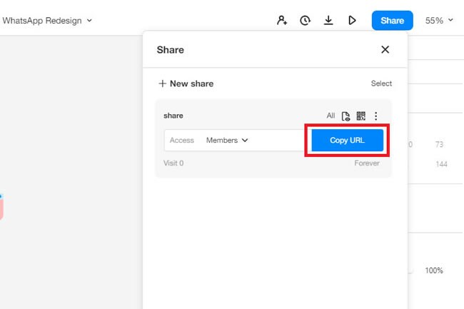 share prototype editing page