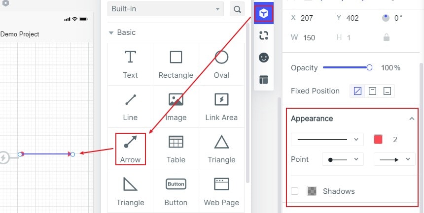 arrow component