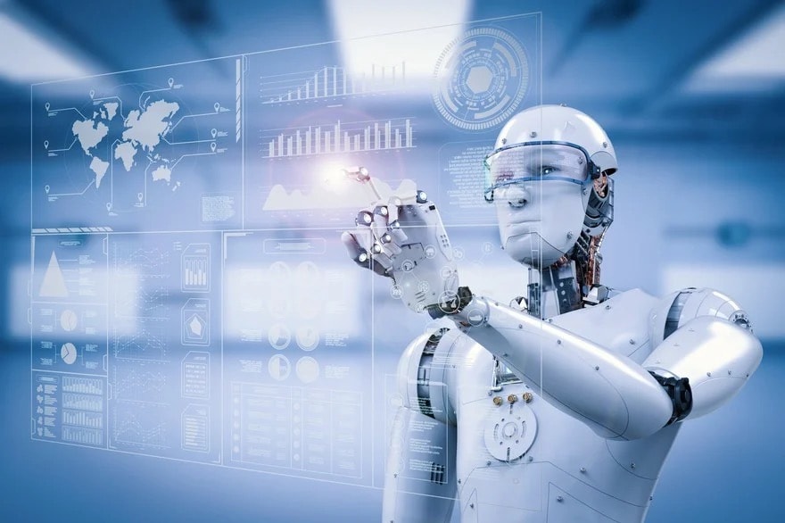 ai studying data on a hologram device