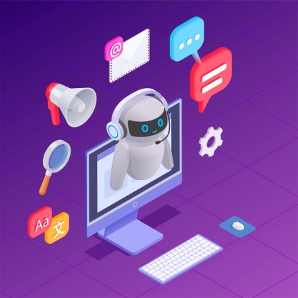 illustration of ai online chatbot