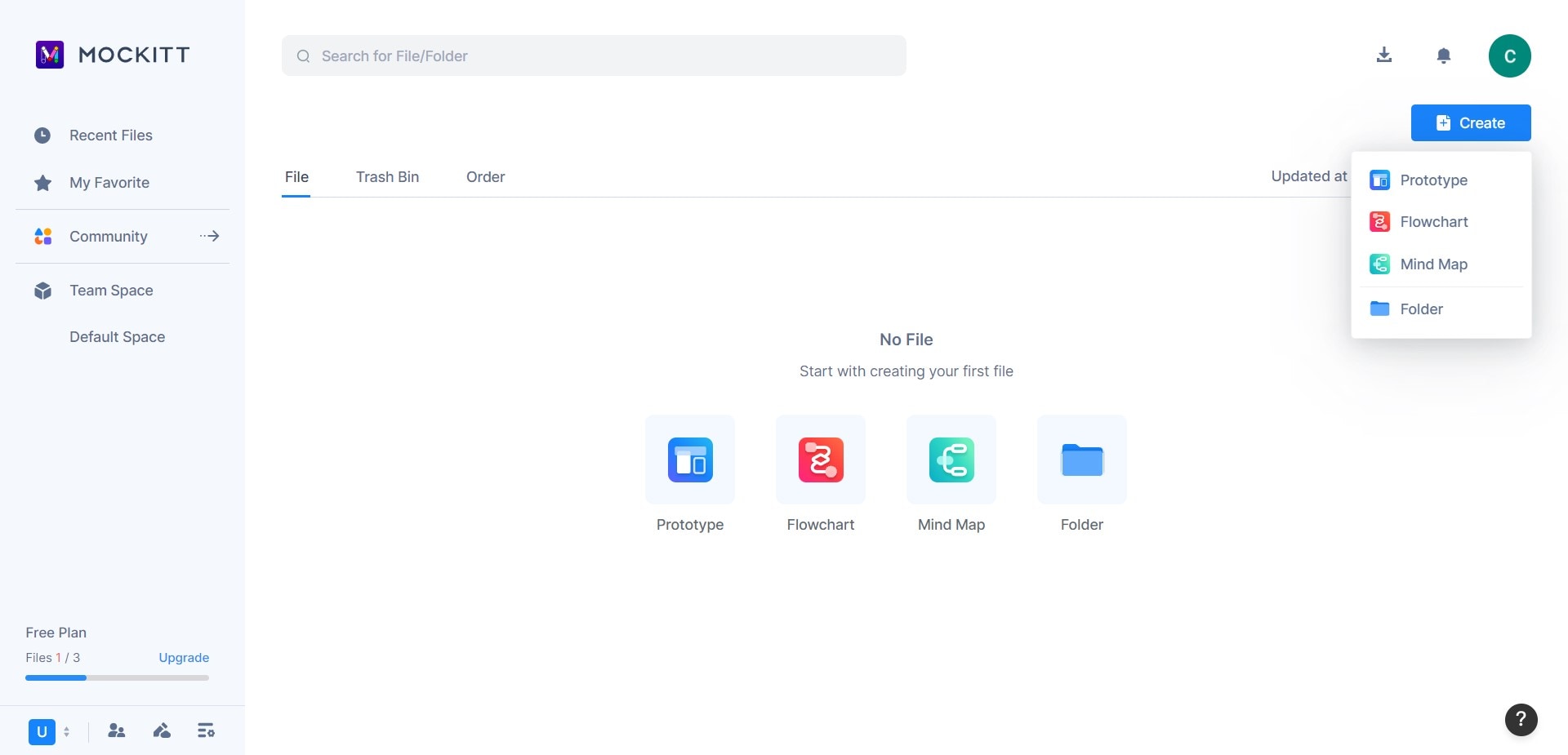 mockitt workspace select prototype
