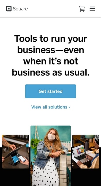 squareup design mobile header