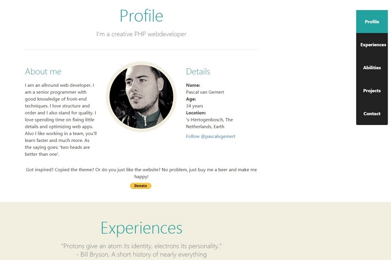 best personal website designs