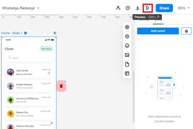 preview option