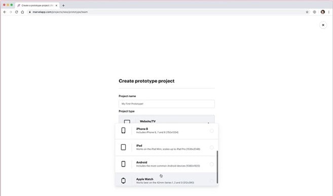 marvel prototyping tool