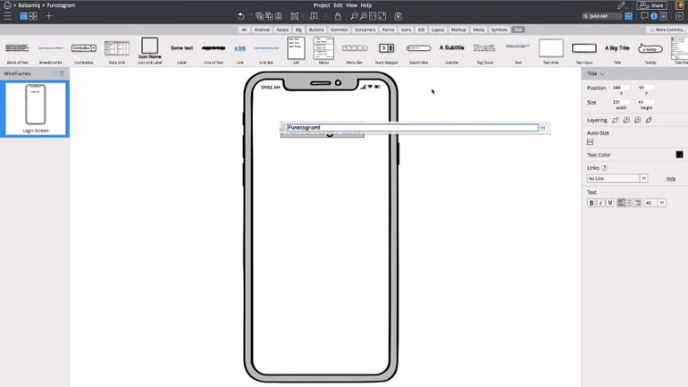 balsamiq interface