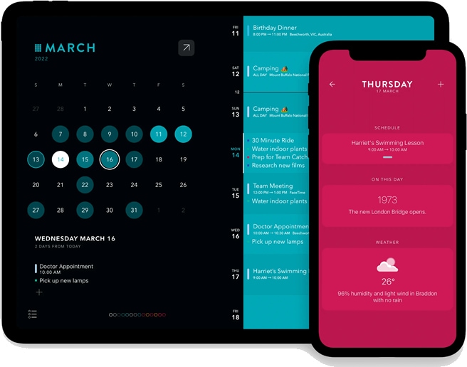 moleskine timepage calendar ui design
