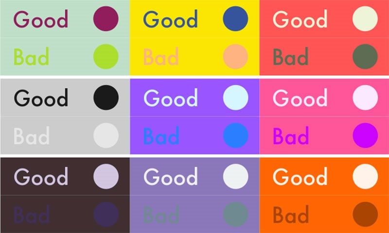 contrasting colours
