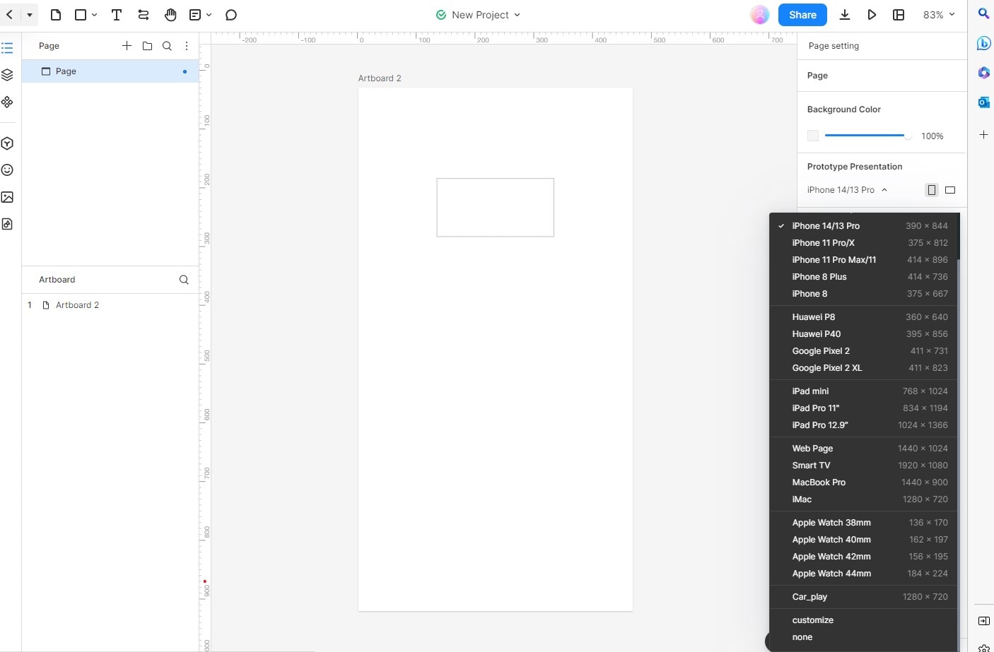 mockitt application new prototype interface