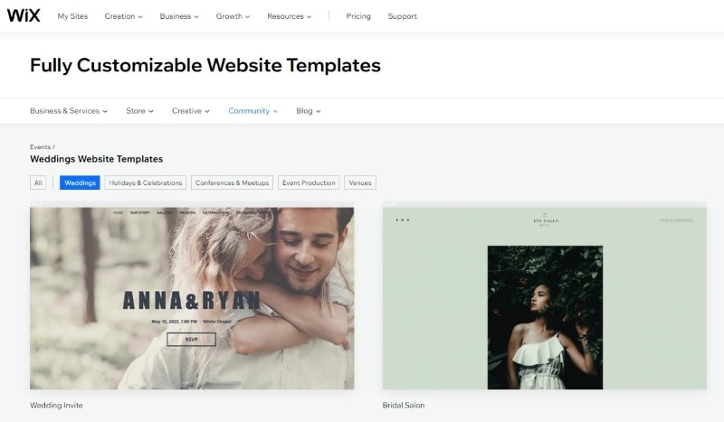 free wedding websites