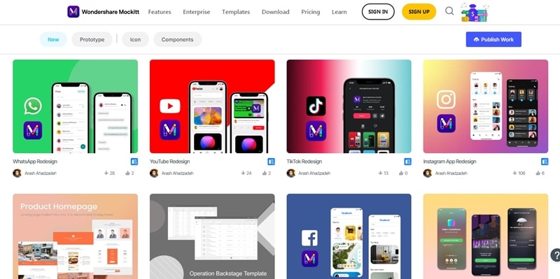 web user interface