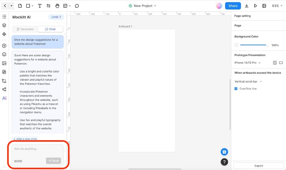 mockitt chatbox