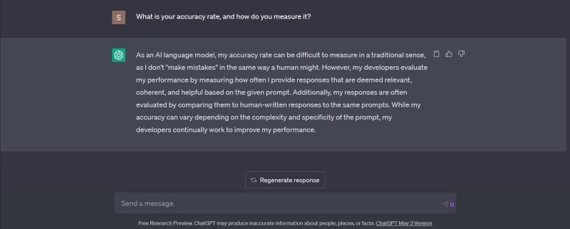 prompt response of chatgpt