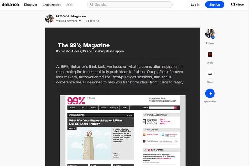 behance website design