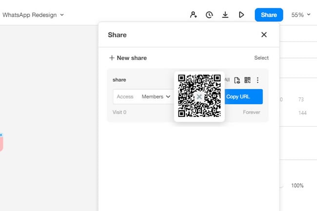 share present prototype qr code