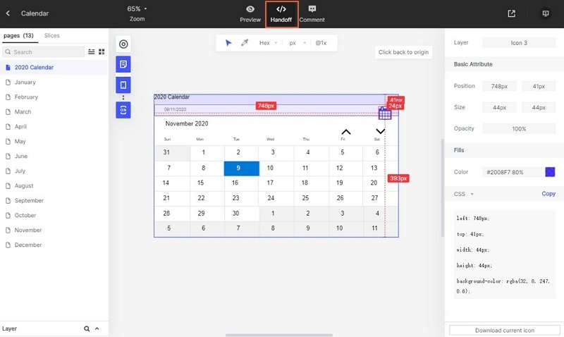 calendar desk design