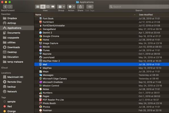 mail not working on macos big sur