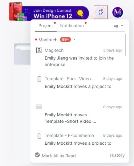 app notification