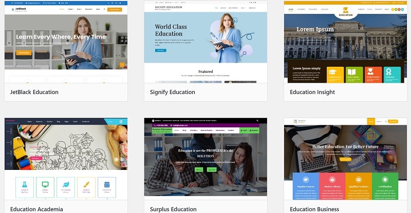 free school website templates