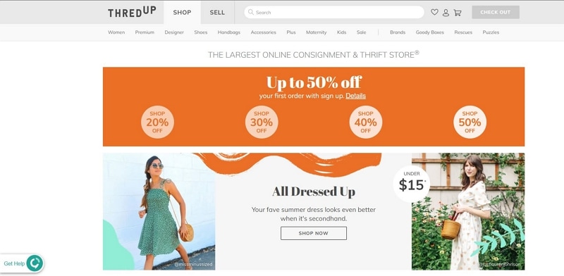 thredup for beginner web design projects