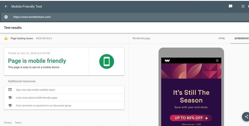 mobile friendly website