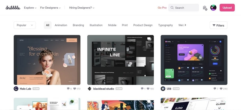 dribbble vs behance