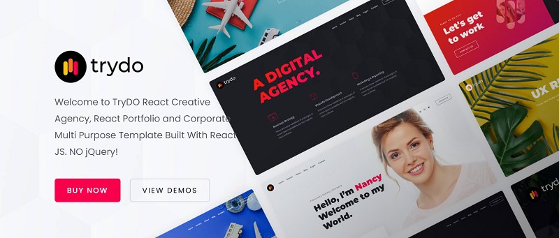 react js website template free