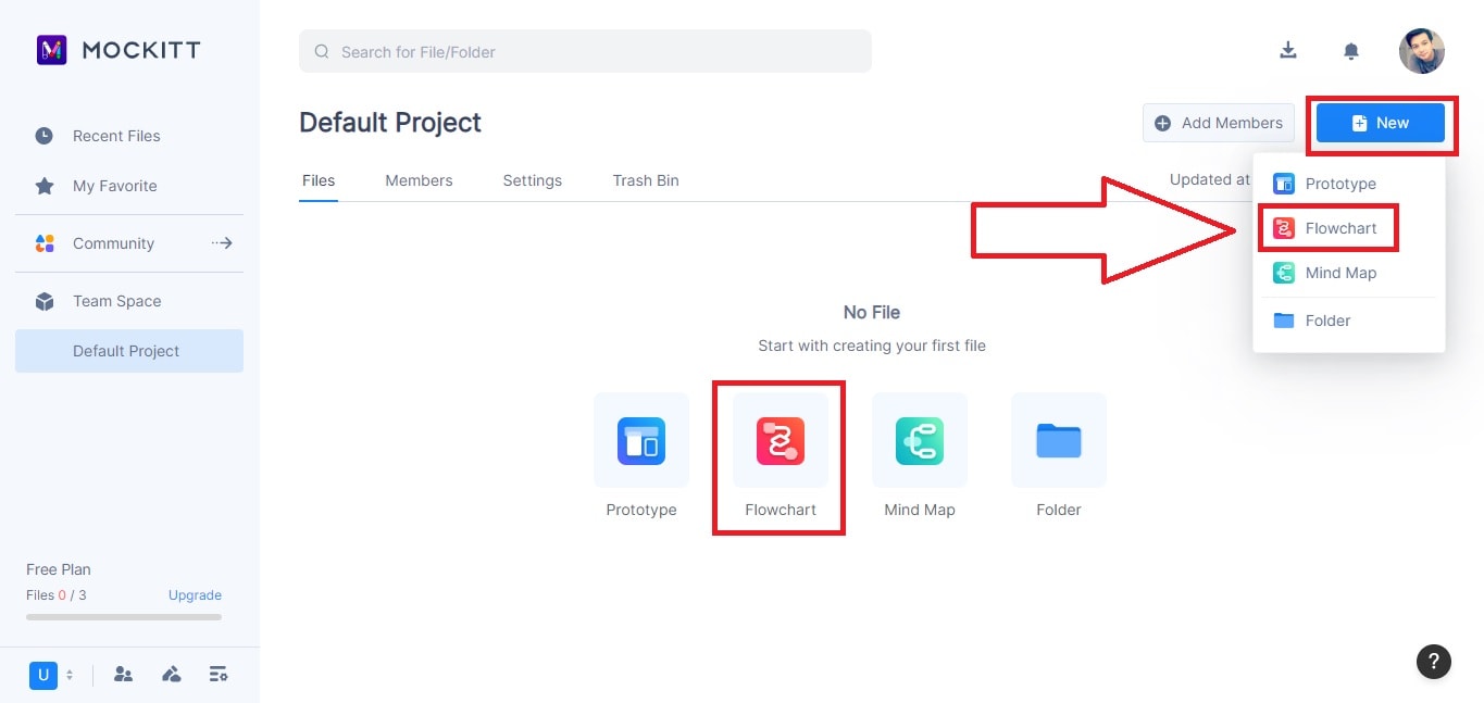 mockitt create a new project