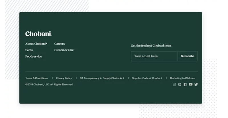 footer design in html