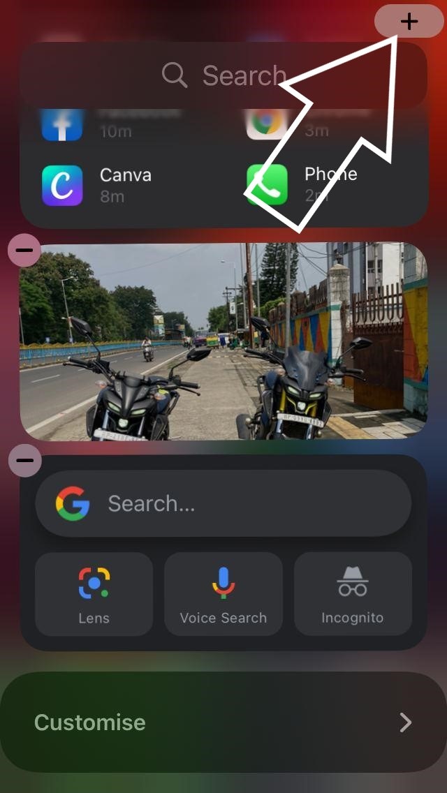 google search widget iphone