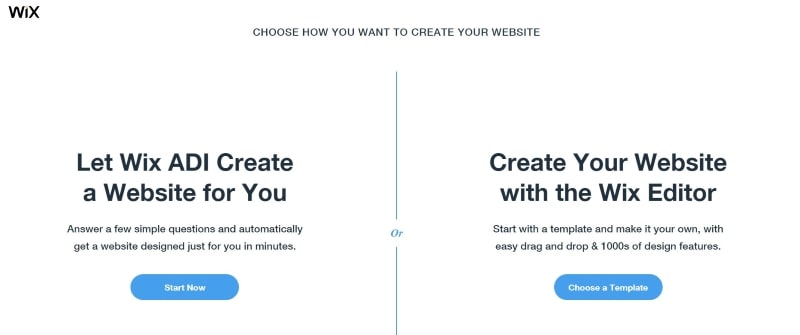 wix free website builder