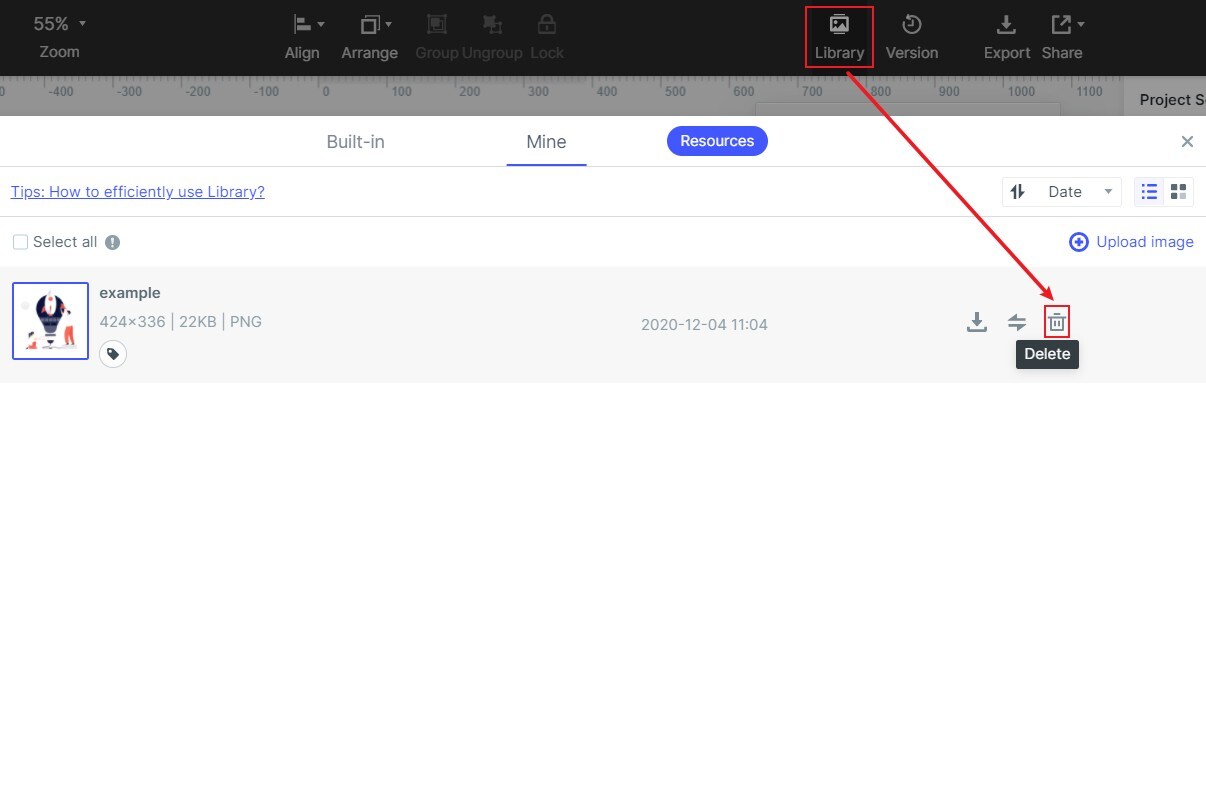 delete image