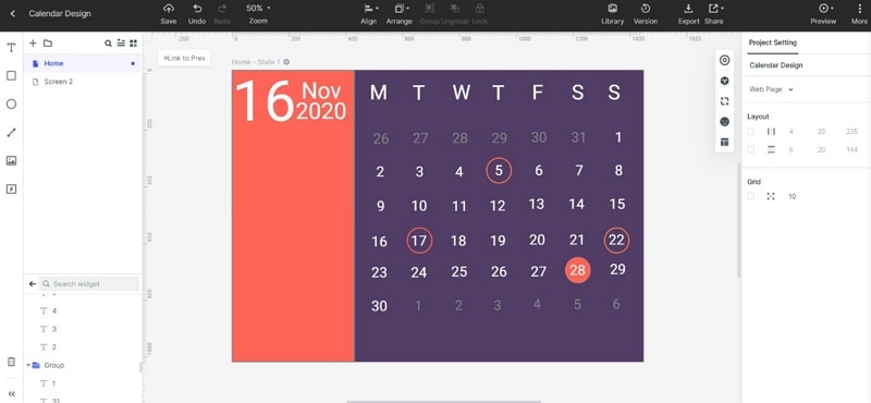 calendar ui kit figma