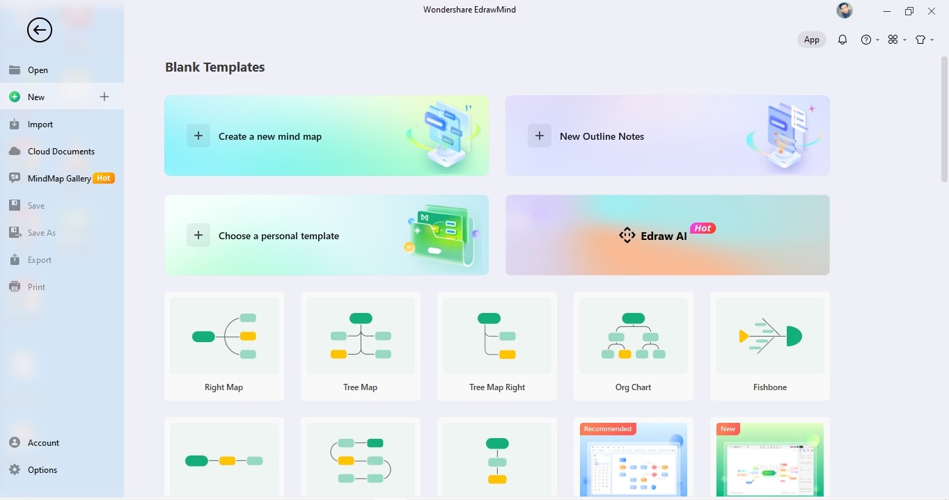 edrawmind user interface