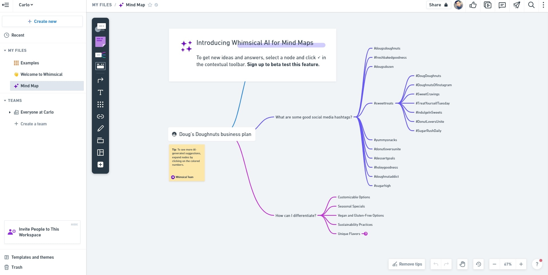 whimsical user interface