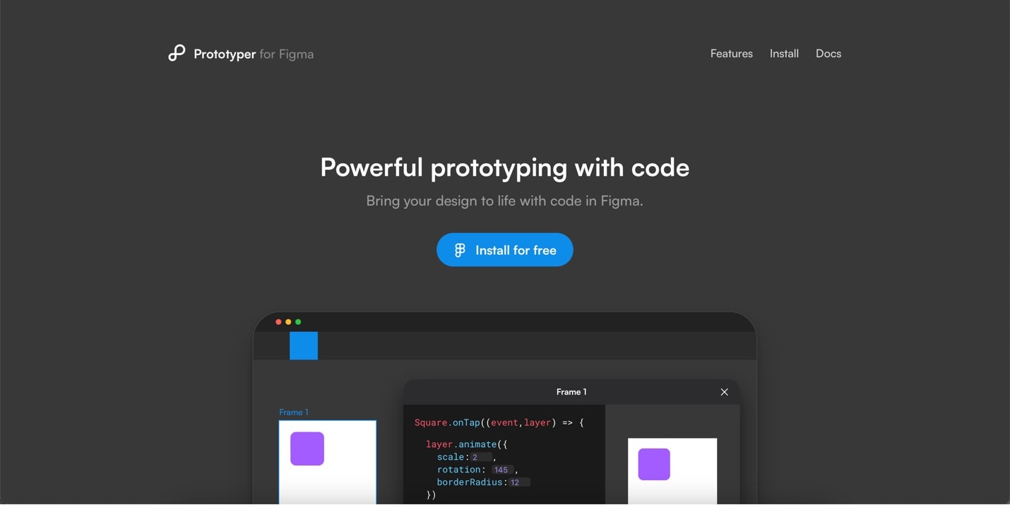 prototype for figma install page