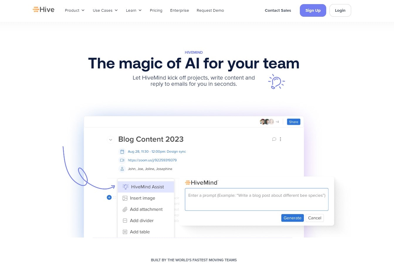 the interface of the Hive