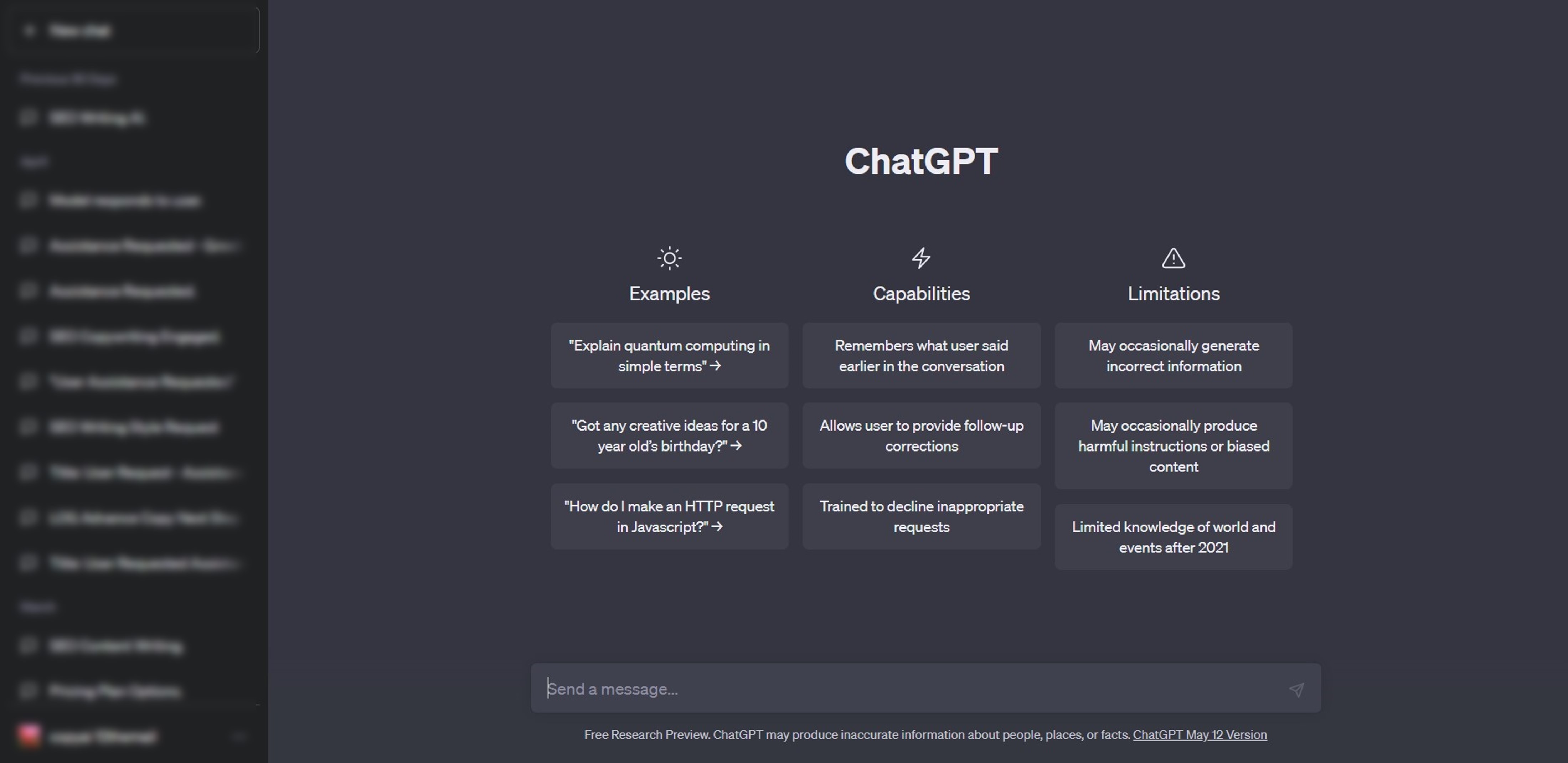 chatgpt interface